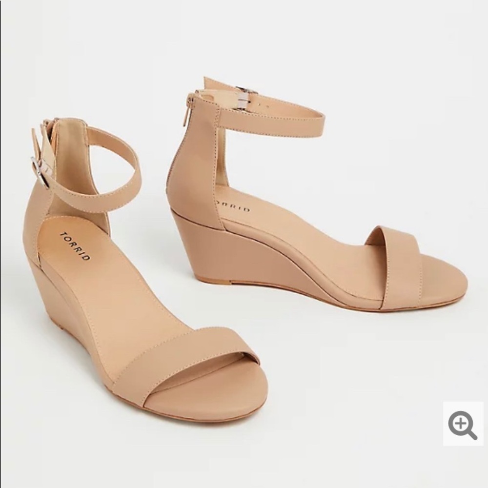 Nude Wedge Ankle Strap Wide